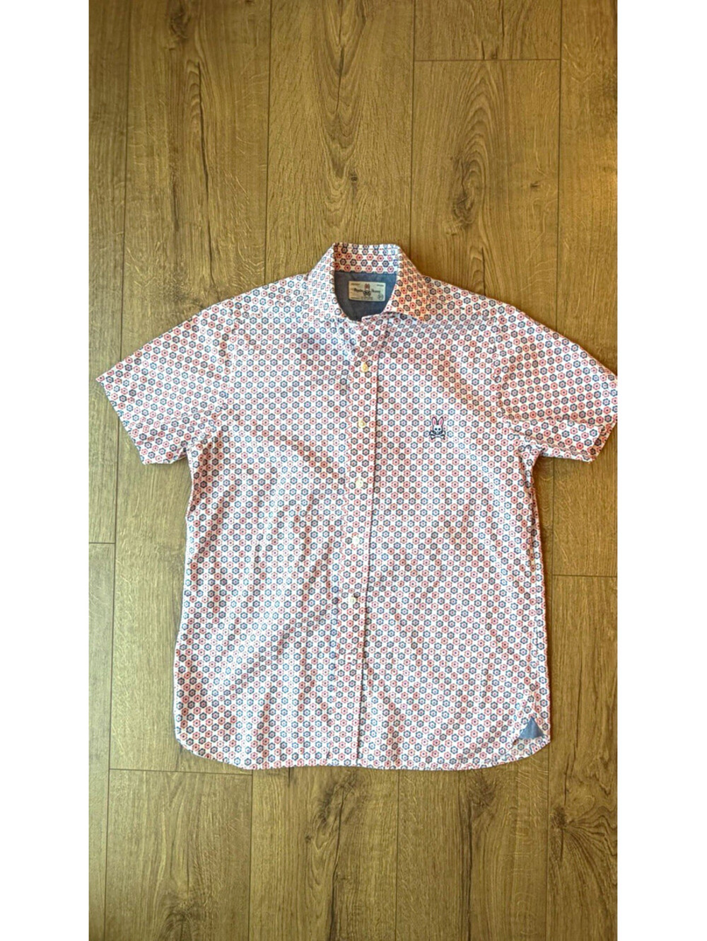 Psycho Bunny Floral Button-Up Shirt Men’s XS Short Sleeve